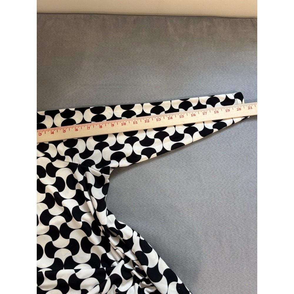 Talbots Geometric Stretch Midi Dress Size 1X Ruched Flowy Office Modest Church - Picture 6 of 12
